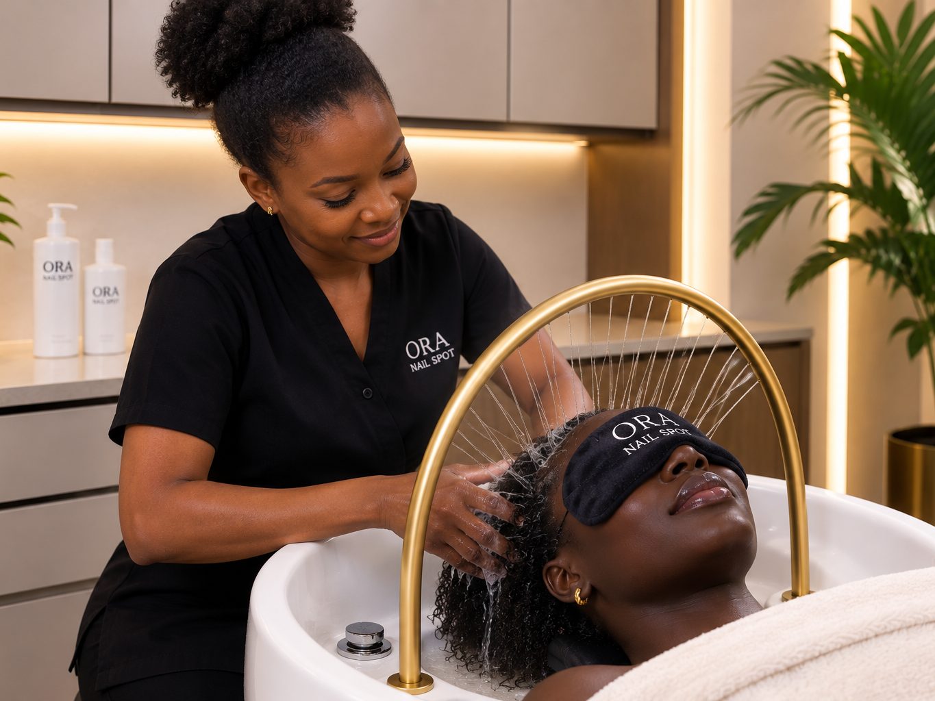 A head spa treatment at Ora Nail Spot